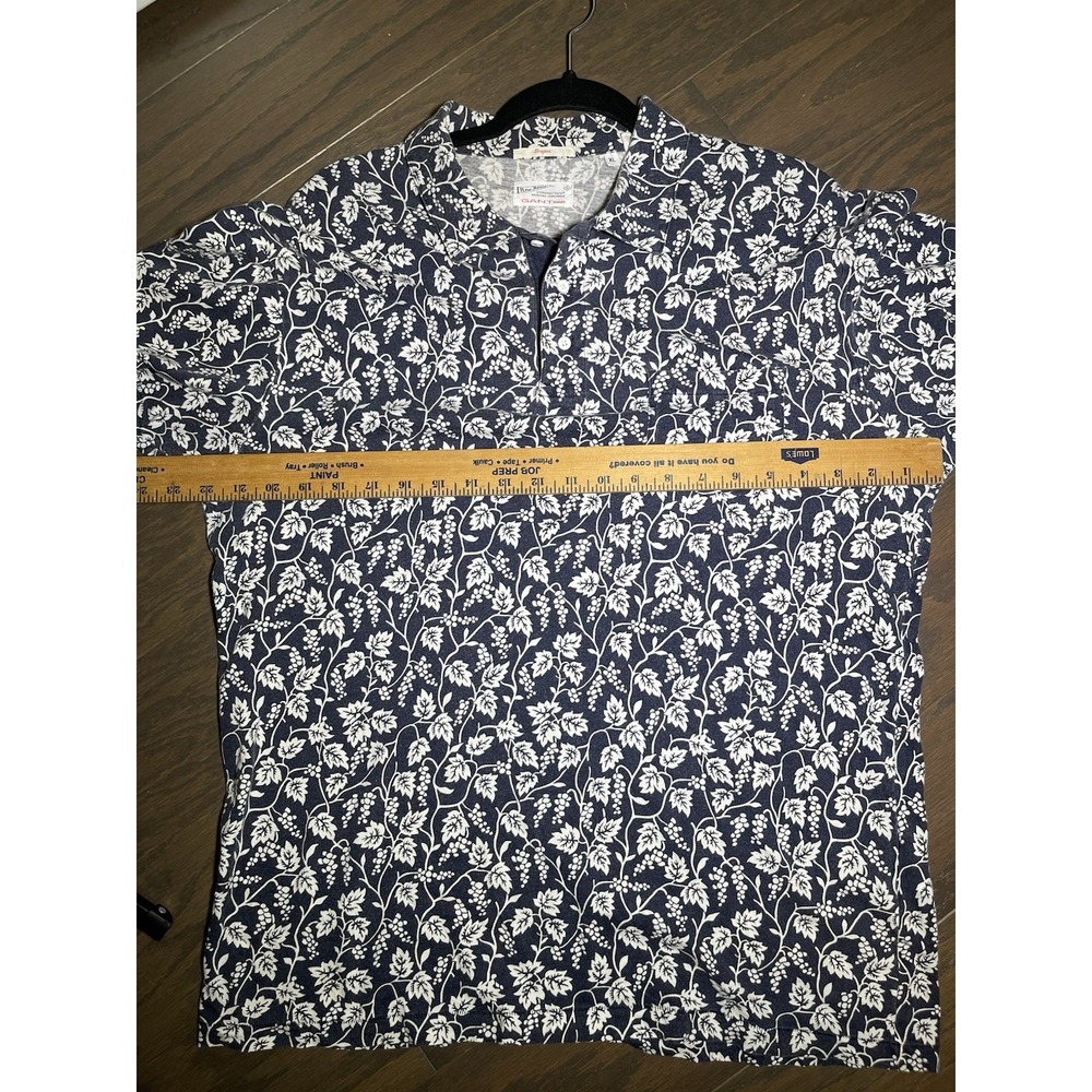 GANT RUGGER Men's Evening Blue Grapes All Over Print Rugger Pocket Polo Size XL - Picture 9 of 14